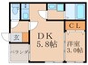 Ruhe 1DKの間取り