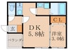 Ruhe 1DKの間取り