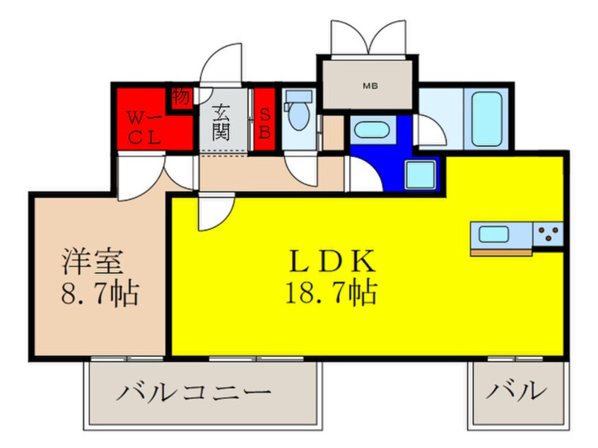 間取図 アスール江坂３ｒｄ