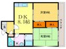 メゾンドール東条 2DKの間取り