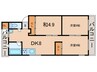 芦屋マンション 3DKの間取り