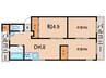 芦屋マンション 3DKの間取り