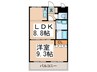 ハ－ティスマイル 1LDKの間取り