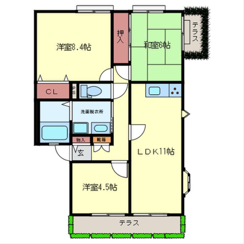 間取図 ｻﾝｳﾞｨﾚｯｼﾞ21