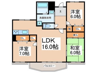間取図 ｺｽﾀﾐﾗにしきのはま三番館1(1007)