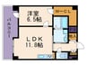 エストーネ京都二条(901) 1LDKの間取り