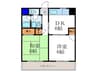 エクレール高辻 2DKの間取り