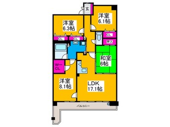間取図 泉北光明池城山公園ｼﾝｼｱ(1109）