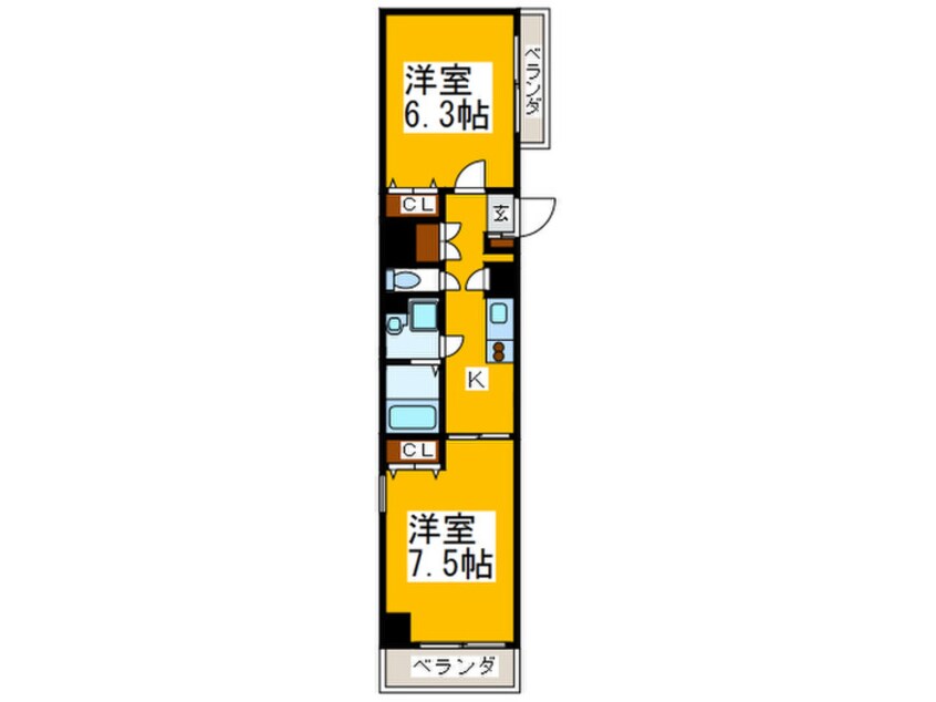 間取図 Ａｊｉｒｕ Ｋｉｔａｈｏｒｉｅ