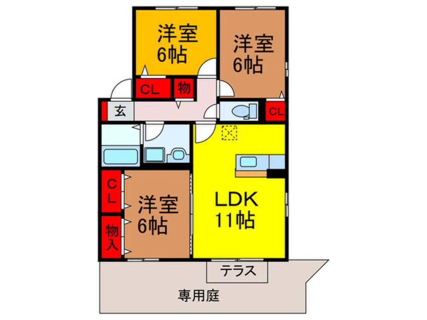 間取図 ロイヤル倉治Ｄ棟