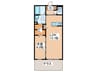 アンジェリック寝屋川 1LDKの間取り