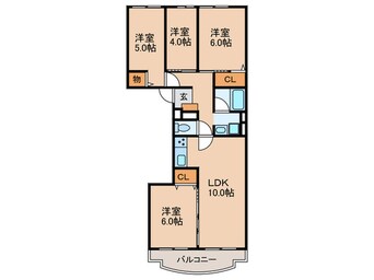 間取図 コスモハイツ瑞ケ丘A棟（407）