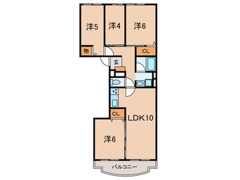 間取図 コスモハイツ瑞ケ丘A棟（407）