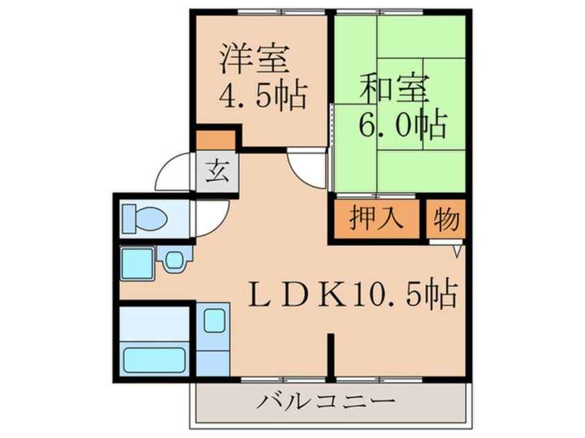 間取図 六地蔵ハイツ