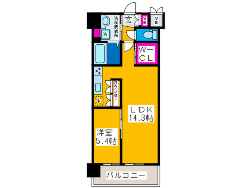 間取図 グランカーサ難波元町