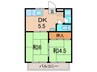 友清ハイツ 2DKの間取り