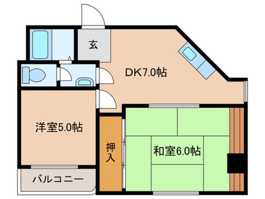 間取図 ブルーリングフラットキョーエイ