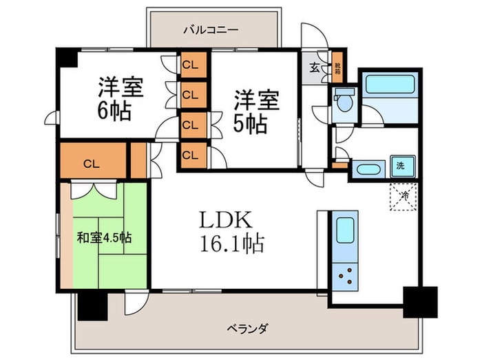 間取り図 ﾙ･ﾊﾟﾙﾄﾈ-ﾙ京都丹波口（705）