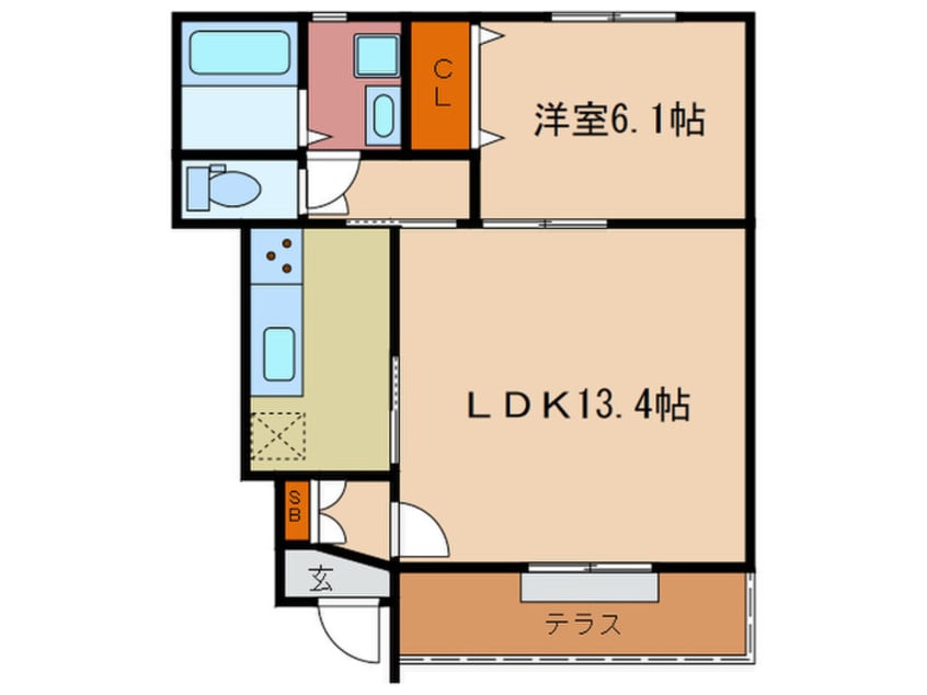 間取図 ホワイトレーク大萱
