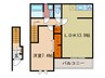 ホワイトレーク大萱 1LDKの間取り