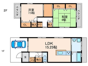 間取図 西ノ京月輪町貸家