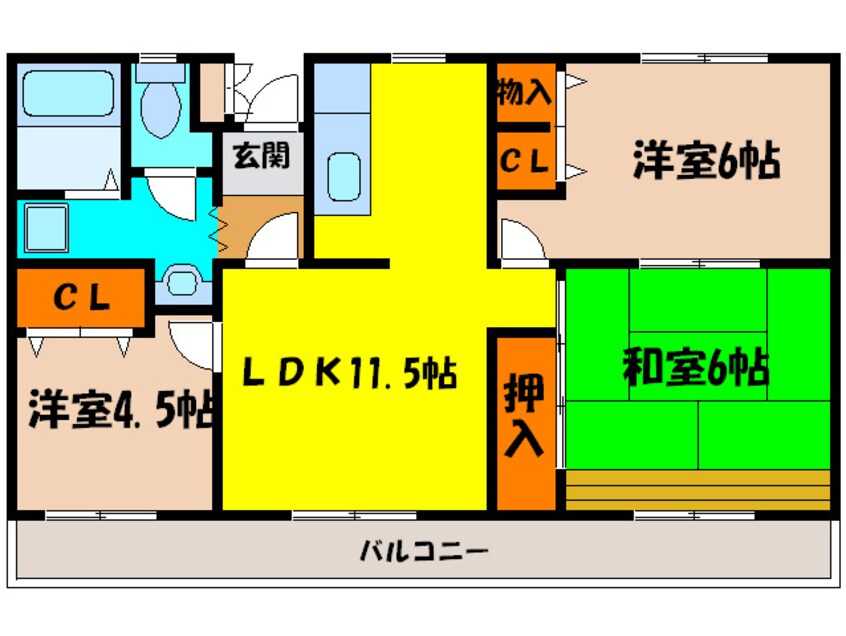 間取図 クレ－ル豊中　曽根