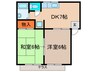 ニューパルティＢ棟 2DKの間取り