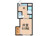 資生ハイツ 1Kの間取り