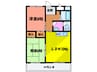 テネメント西田 2LDKの間取り