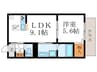 セントリヴィエ京都衣笠 1LDKの間取り