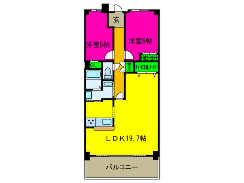 間取図 サンシティ羽倉崎（708）