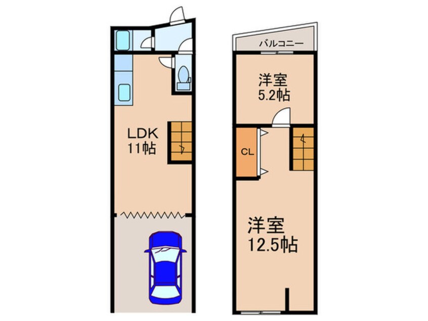 間取図 ﾃﾞｻﾞｲﾝﾘﾌｫｰﾑｶﾞﾚｰｼﾞﾊｳｽ