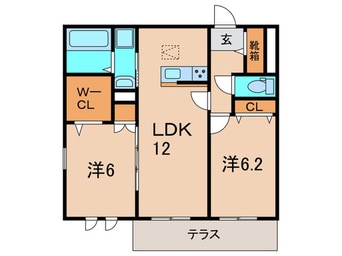 間取図 Ｌａ　Ｖａｌｅｕｒ伊丹