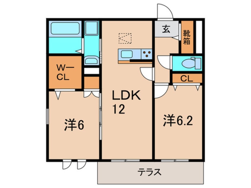 間取図 Ｌａ　Ｖａｌｅｕｒ伊丹
