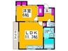 オアシス三国ヶ丘 1LDKの間取り