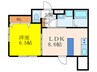 プロスパーホワイトベース 1LDKの間取り