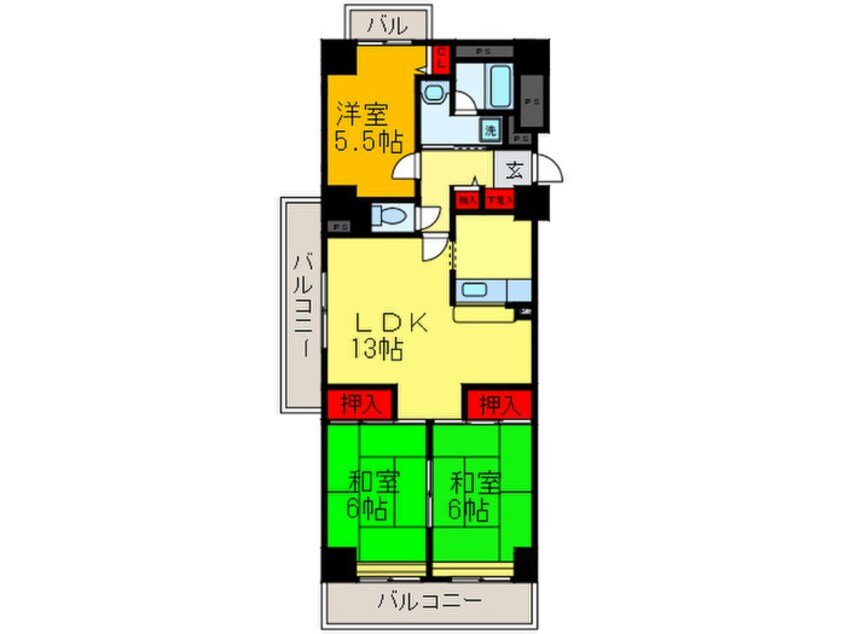 間取図 サン・コーポラス小阪