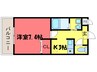 フォンテ－ヌ上野芝 1Kの間取り