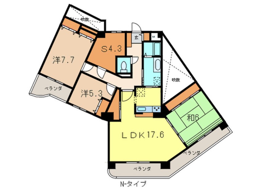 間取図 ＫＤＸﾚｼﾞﾃﾞﾝｽ夙川ﾋﾙｽﾞ1番館