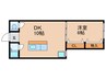 ハイツＣＡＢＩＮ 1DKの間取り