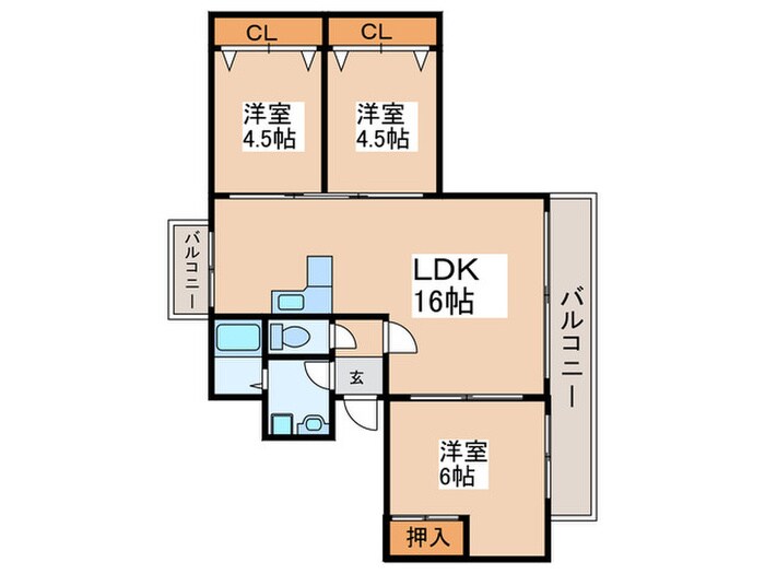 間取り図 アルボール西道頓堀