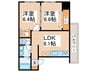 AQUILA三軒家東 2LDKの間取り