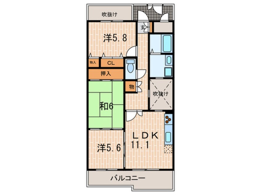 間取図 ＫＤＸﾚｼﾞﾃﾞﾝｽ夙川ヒルズ3番館