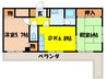グランエクセル高師浜 2DKの間取り