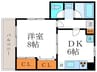 グランミュゼ北野 1DKの間取り