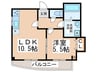 ＡＩＢ綾園 1LDKの間取り
