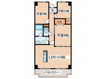 間取図 ヒュース一丘 弐番館