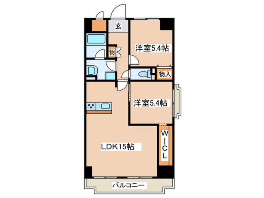 間取図 ヒュース一丘 弐番館