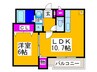 ワ・オーク 1LDKの間取り
