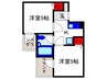 六龍苑岡町 2Kの間取り
